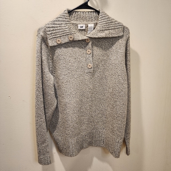 LEE Vintage quarter button acrylic sweater L - Picture 8 of 12